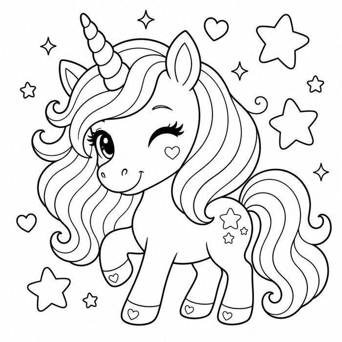 Licorne à colorier